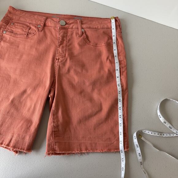 SEVEN 7 Weekend Bermuda Shorts Marsala Orange Release Hem Denim Womens 10 - Picture 4 of 9